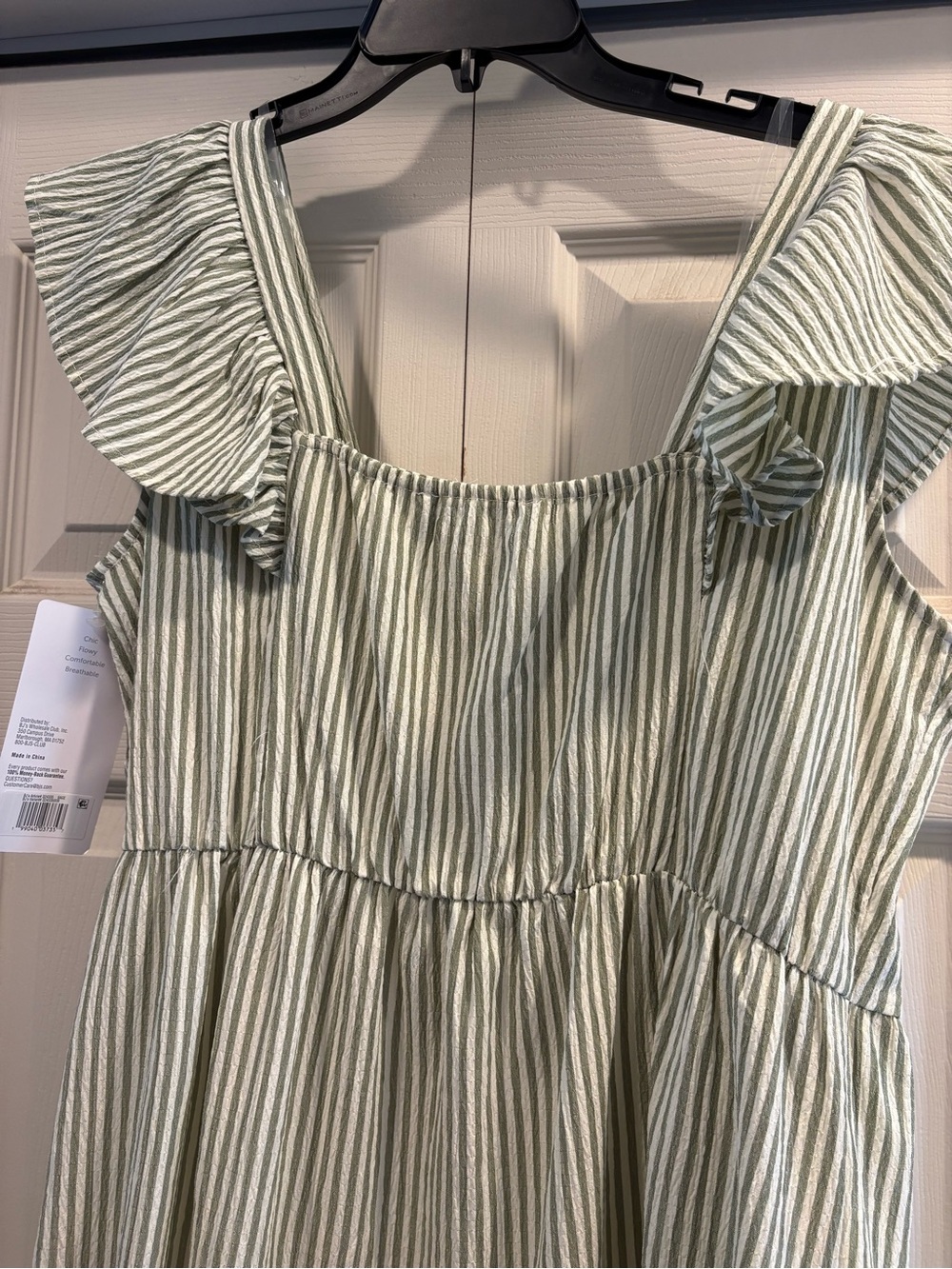 Green Stripe Ruffle Sundress - Picture 6 of 7